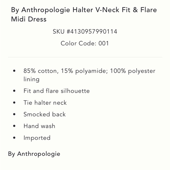 ✨ Anthropologie Halter V-Neck Fit & Flare Midi Dress Sz XS - Picture 5 of 6